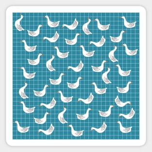 Cute Goose on Blue Background Sticker